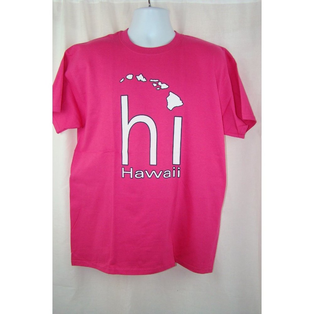 Island Hawaii Shirt T-shirt Tee shirt L Red Pink White graphic New Shirt Waikiki